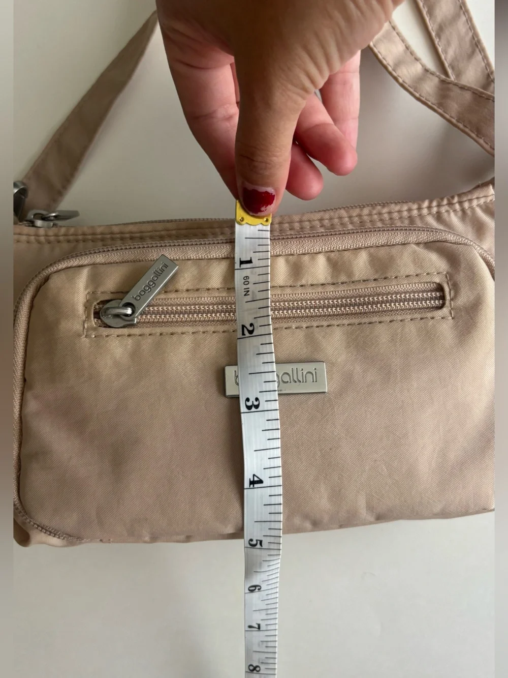 Baggallini Camel and Blush Pink Crossbody Organizer Bag